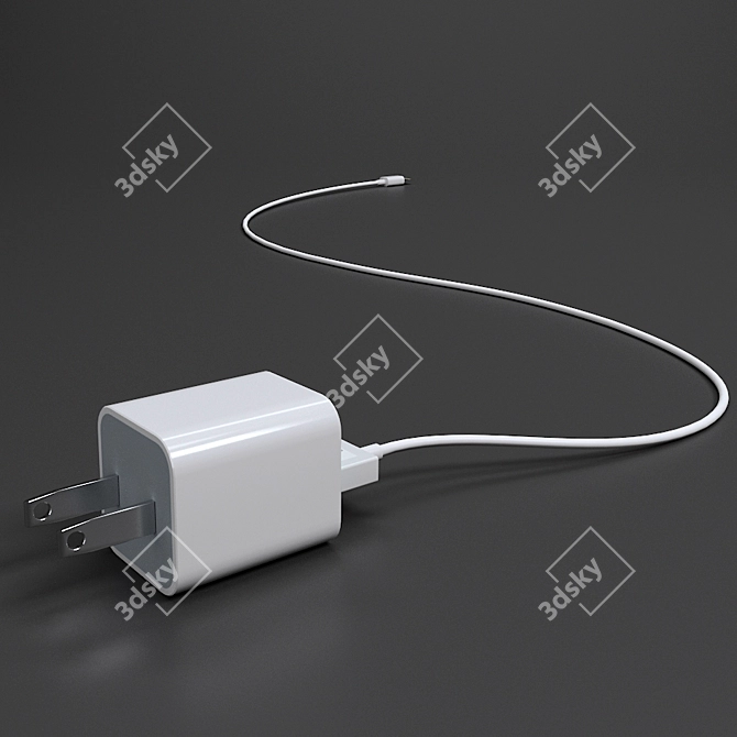 Fast Charging iPhone Charger 3D model image 1