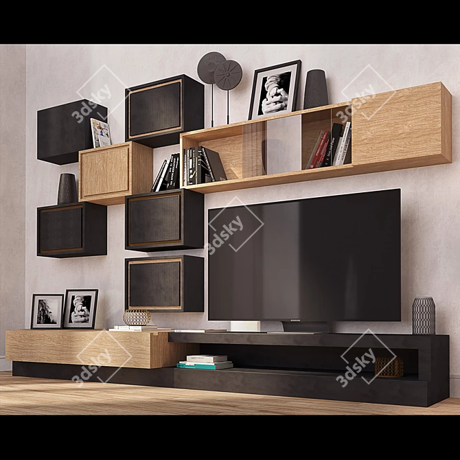 Modern TV Cabinet: Sleek Design for Every Home 3D model image 1