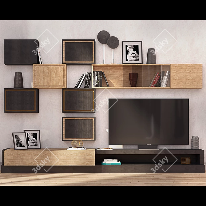 Modern TV Cabinet: Sleek Design for Every Home 3D model image 2