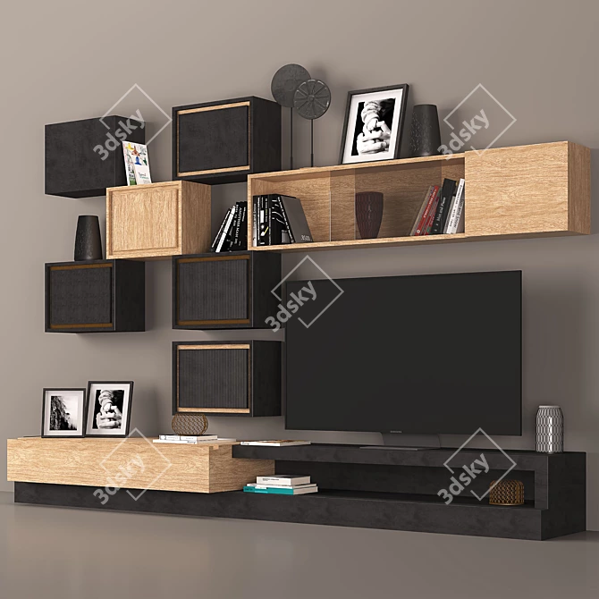 Modern TV Cabinet: Sleek Design for Every Home 3D model image 6