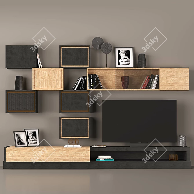 Modern TV Cabinet: Sleek Design for Every Home 3D model image 10