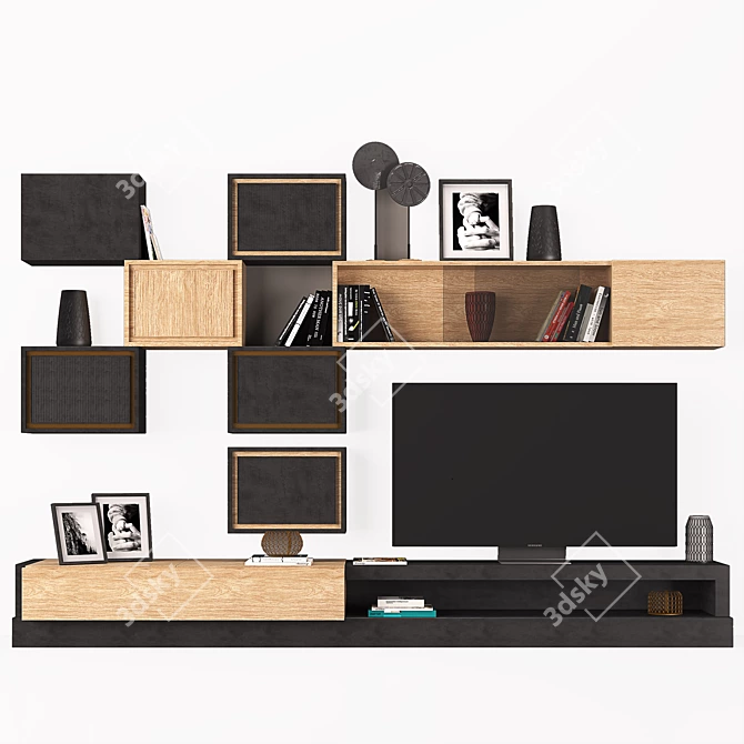 Modern TV Cabinet: Sleek Design for Every Home 3D model image 13