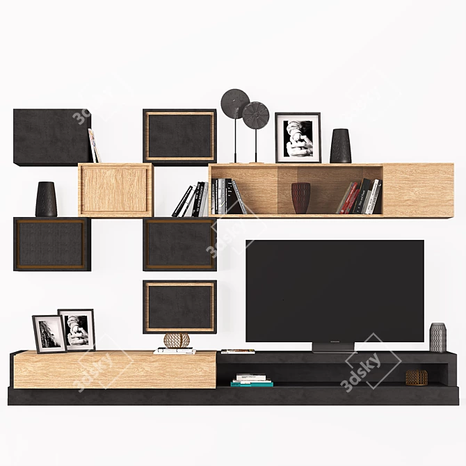 Modern TV Cabinet: Sleek Design for Every Home 3D model image 16