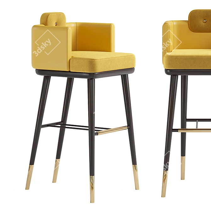 Mid-century Inspired Bar Stool 3D model image 1