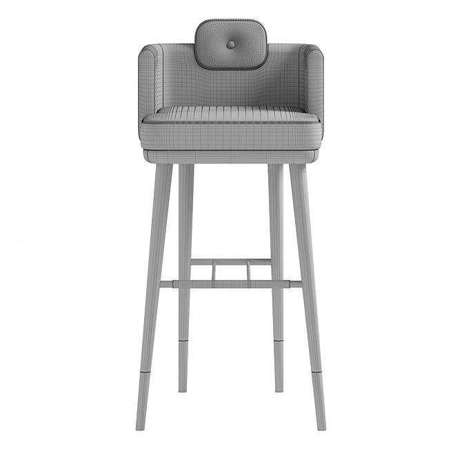 Mid-century Inspired Bar Stool 3D model image 4