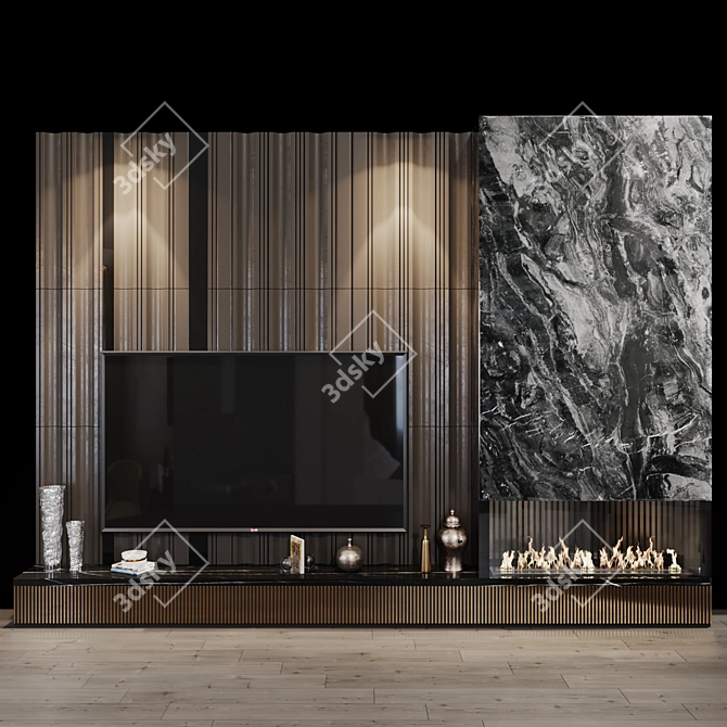 Sleek TV Set with Stunning Design by Studia-54 3D model image 1