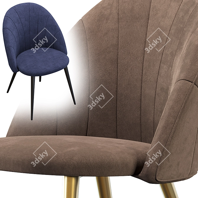 Parisian Velvet Chair 3D model image 4