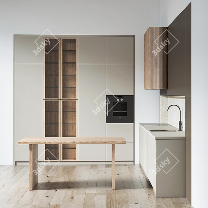 Modern Kitchen Cabinet 3D Model 3D model image 1