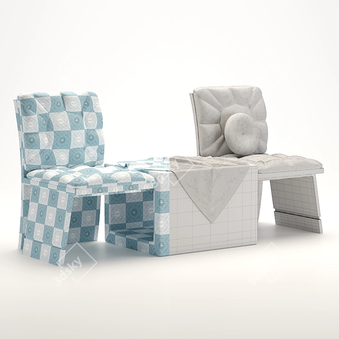 Fabric Love Chair: Stylish and Comfortable 3D model image 5