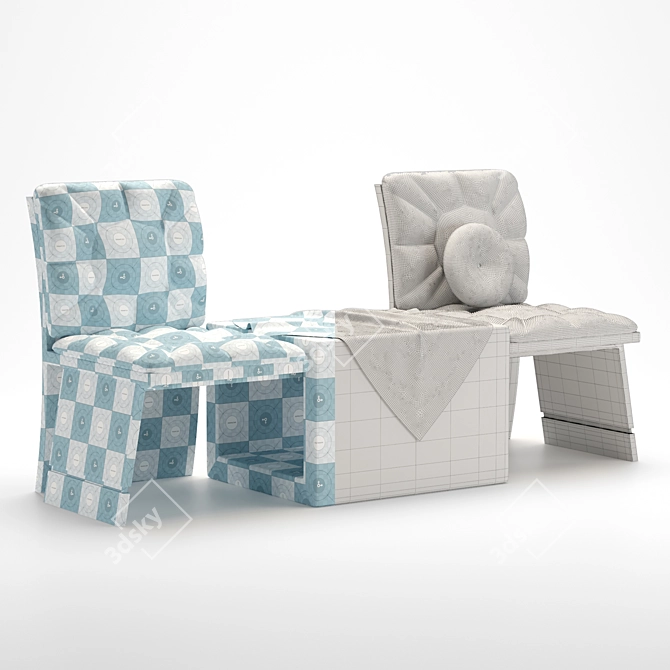 Fabric Love Chair: Stylish and Comfortable 3D model image 10