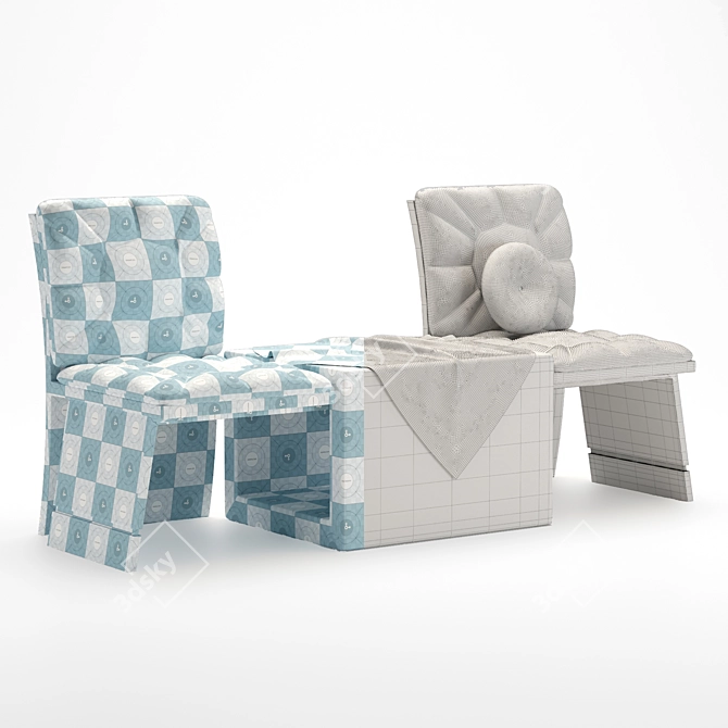 Fabric Love Chair: Stylish and Comfortable 3D model image 21
