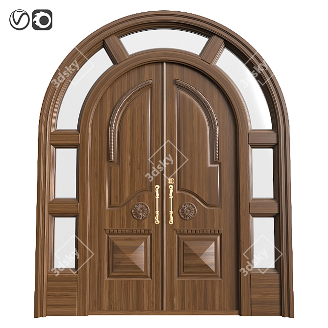 Elegant Grandeur Big Classic Door 3D model image 1