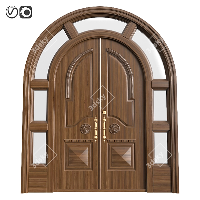 Elegant Grandeur Big Classic Door 3D model image 3