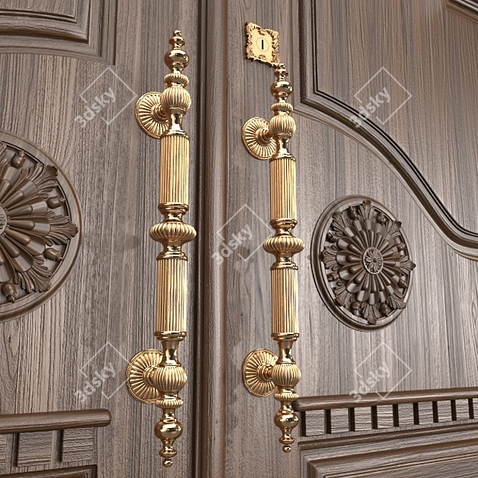 Elegant Grandeur Big Classic Door 3D model image 5