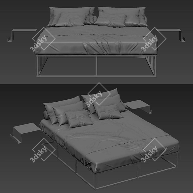 Modern 3D Bed with V-Ray | Design & Modeling 3D model image 4