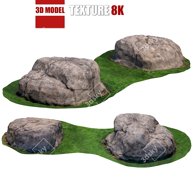 High-Quality Stone Model 3D model image 1