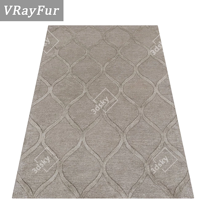 Luxury 3-Piece Carpet Set 3D model image 2