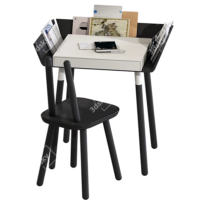 Streamline Writing Desk 3D model image 4