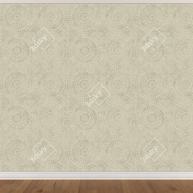 Seamless Wallpaper Set: 3 Colors 3D model image 3