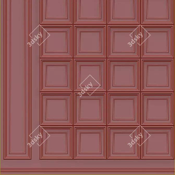 Elegant Plaster Molding Gray 3D model image 3