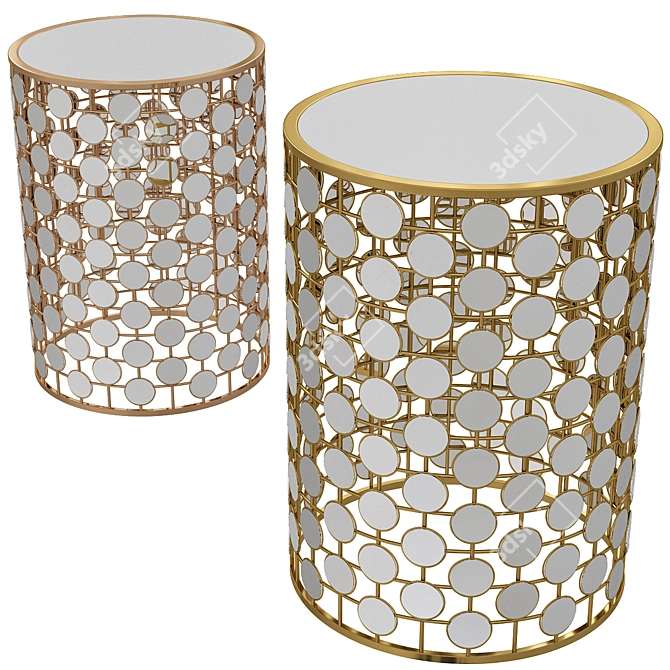 Elegant Vanhoy Mirrored Side Table 3D model image 1