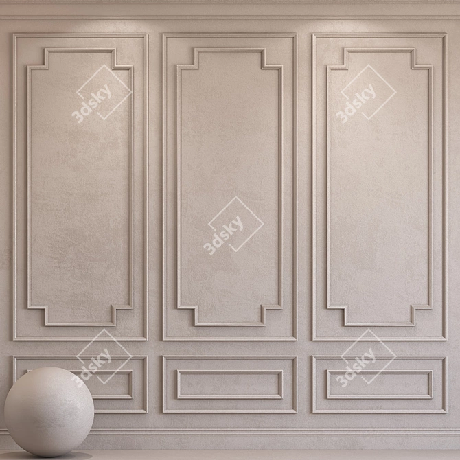 Elegant Silver Gray Molding Plaster 3D model image 1