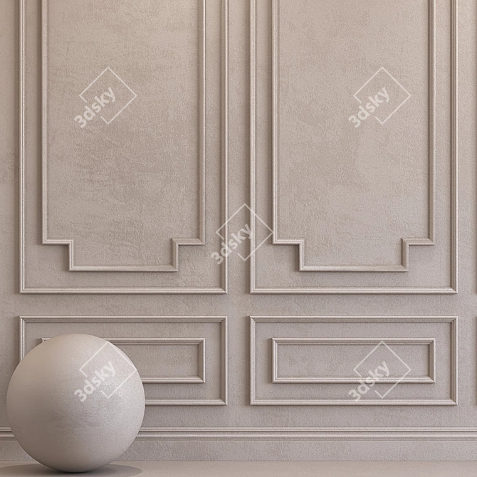 Elegant Silver Gray Molding Plaster 3D model image 2