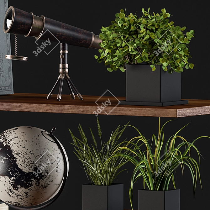 Elegant Shelf Decor Set 3D model image 4