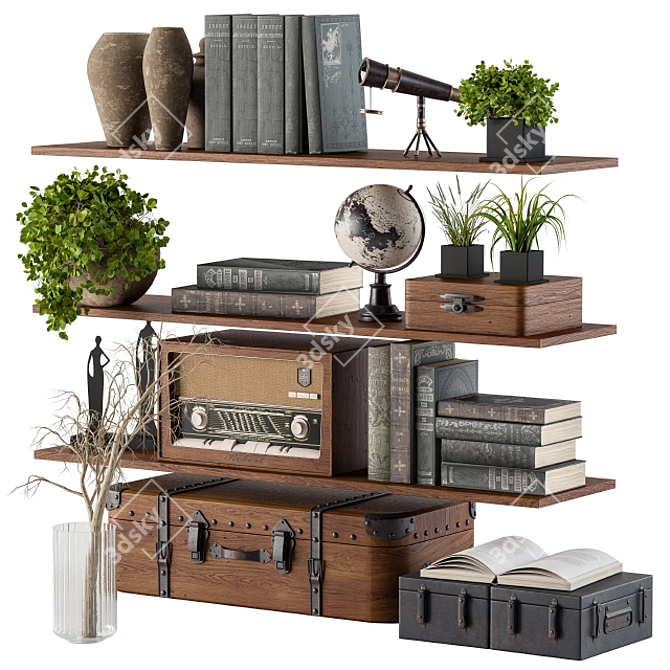 Elegant Shelf Decor Set 3D model image 6