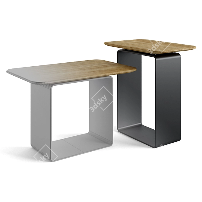 Gloster Clamp - Stylish Teak and Aluminum Table 3D model image 4