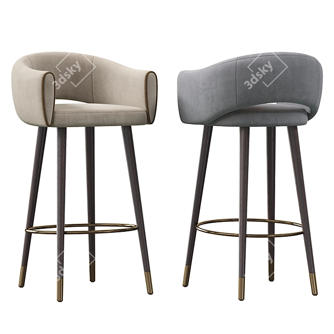 Elegant Grace Barstool with Height 750mm 3D model image 1