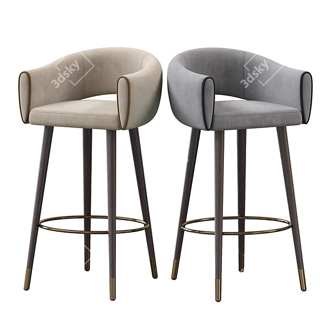 Elegant Grace Barstool with Height 750mm 3D model image 3