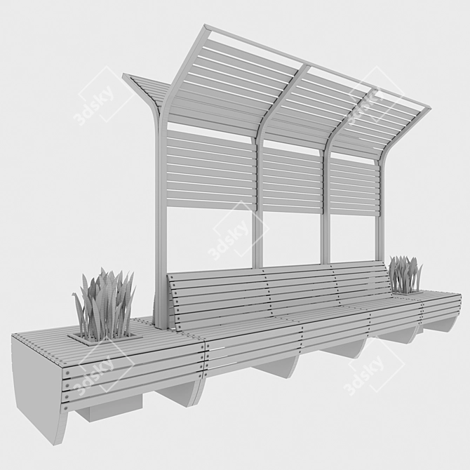 Modern 3D Bench with Textures 3D model image 4