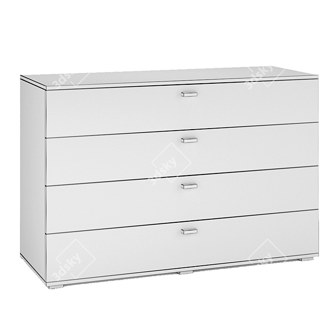 Modern Oak Chest of Drawers 3D model image 2