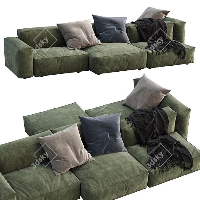 Flexteam Reef Sofa: Stylish and Versatile 3D model image 2