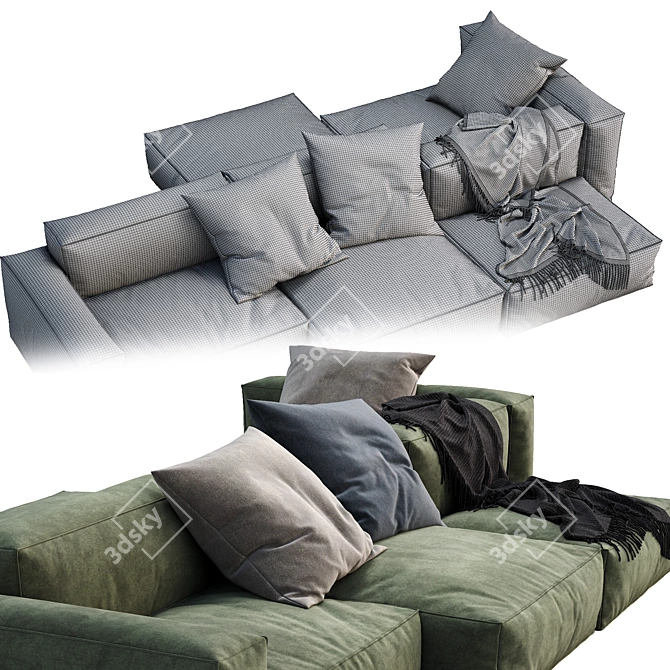 Flexteam Reef Sofa: Stylish and Versatile 3D model image 4