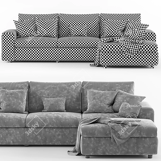 Modern Corner Sofa Karato 02 3D model image 5