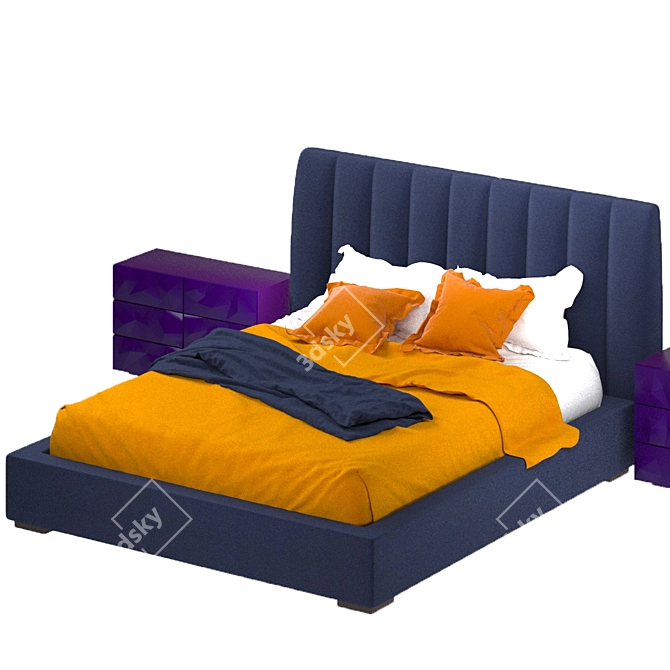 Veronica Bed: Stylish and Spacious 3D model image 2