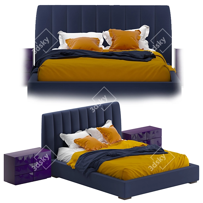 Veronica Bed: Stylish and Spacious 3D model image 4