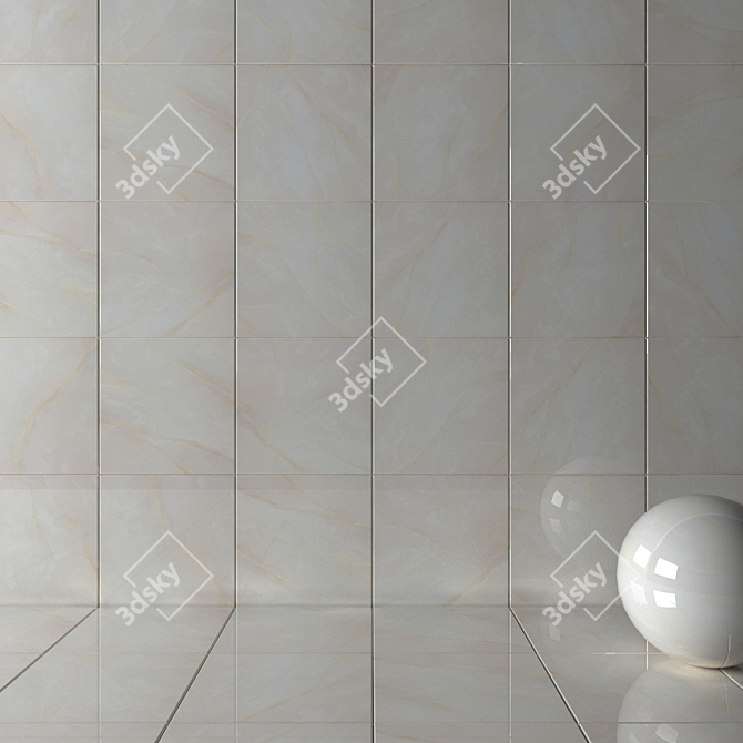 Elegant Bone Wall Tiles 3D model image 2