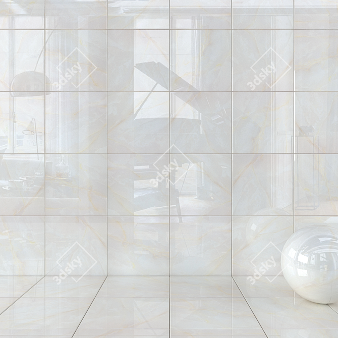 Kristal Bone Wall Tiles - Set of 2 3D model image 1