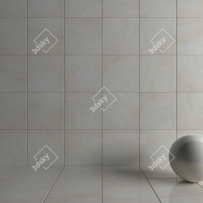 Kristal Bone Wall Tiles - Set of 2 3D model image 3