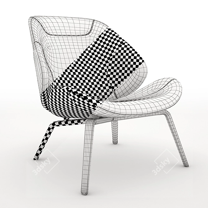 Contemporary Comfort in Armchair Eden 3D model image 2