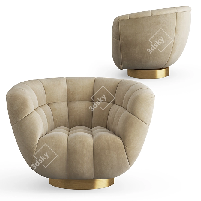 Luxury Essex Lounge Armchair 3D model image 2