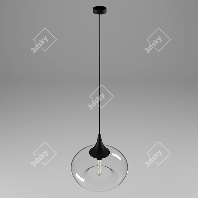 Modern Glass Ceiling Light 3D model image 2