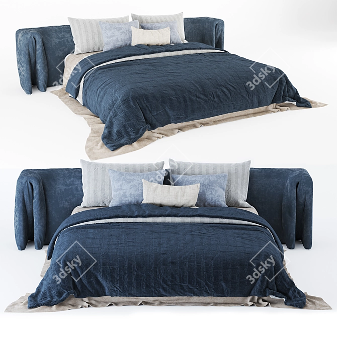 Modern Scandinavian Style Dunvik Bed 3D model image 1