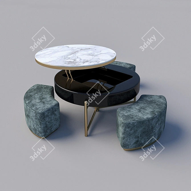 Elegant Chaji Coffee Table 3D model image 2