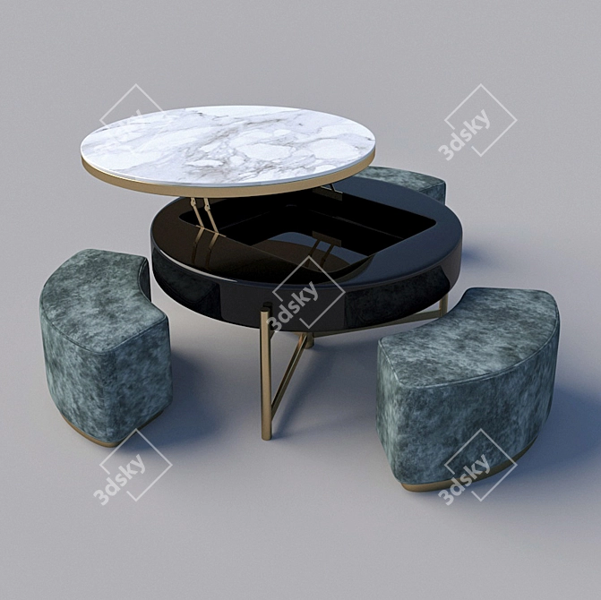 Elegant Chaji Coffee Table 3D model image 6