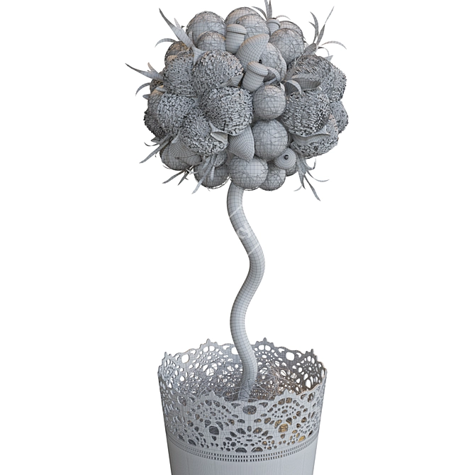 Eco-Style Handcrafted Topiary 3D model image 3