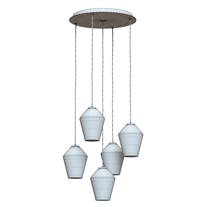 Sleek Angled Pendant Light 3D model image 2